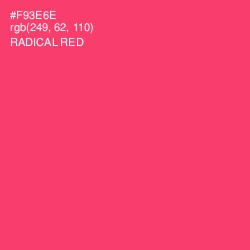 #F93E6E - Radical Red Color Image